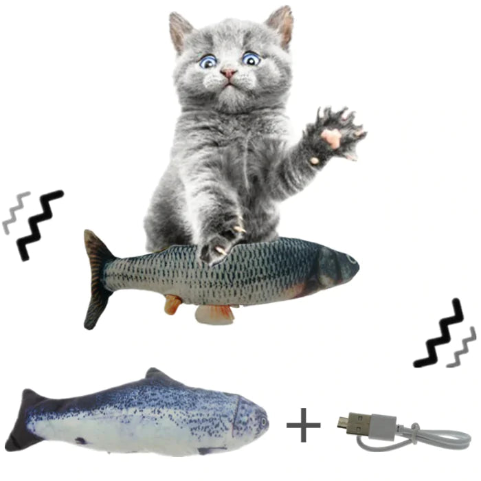 Peixe Interativo Elétrico Para Gatos – Carregamento USB 30cm - lojastmt